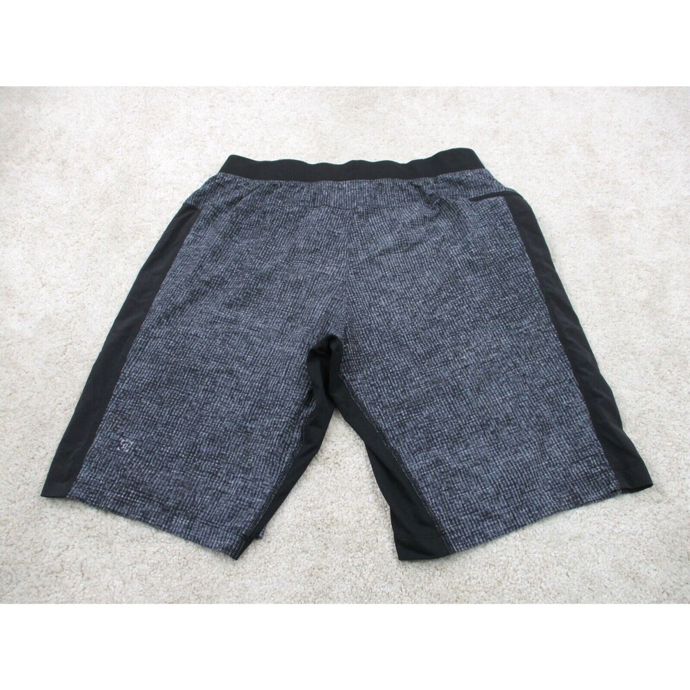 Lululemon THE Shorts Men Large L Gray Black Gym Athletic Workout 11"
